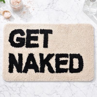 Feblilac Get Naked Bathroom Rug, Non Slip Bath Rug, Cute Tufted Bathroom Mat, Indoor Washable Microfiber Bath Mats for Bathroom Living Room Fast Dry
