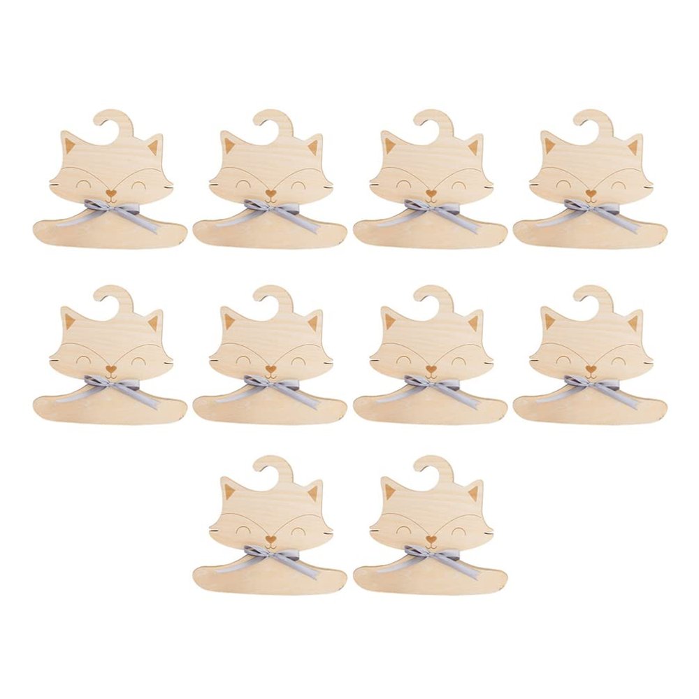 10pcs Cartoon Wood Clothes Hangers for Nursery Boy Girl Clothing Organizer for Boys and Girls Closet Storage and Drying