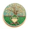 23 Year NA Medallion - Green & Blue Tree of Life , Glitter, Bling, Clean Recovery Chip, Token, Coin view 1