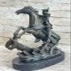 Japanese Samurai Warrior ON Horse Sword Viking Style Helmet 100% Bronze Figurine by Think Bronze Decoration Home Art view 2