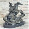 Japanese Samurai Warrior ON Horse Sword Viking Style Helmet 100% Bronze Figurine by Think Bronze Decoration Home Art view 4