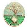 21 Year NA Medallion - Green & Blue Tree of Life , Glitter, Bling, Clean Recovery Chip, Token, Coin view 1