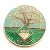 26 Year NA Medallion - Green & Blue Tree of Life , Glitter, Bling, Clean Recovery Chip, Token, Coin view 1