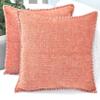 24x24 Pillow Covers Set of 2 Orange, Soft Textured Chenille Throw Pillows Cases Cozy Large Cushion Covers for Couch, Modern Square Big Pillowcases, Farm House Oversized Euro Shams Sofa Pillow Covers view 1