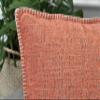 24x24 Pillow Covers Set of 2 Orange, Soft Textured Chenille Throw Pillows Cases Cozy Large Cushion Covers for Couch, Modern Square Big Pillowcases, Farm House Oversized Euro Shams Sofa Pillow Covers view 2