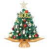 Wangchao Craft 20" Tabletop Mini Christmas Tree Set with LED Light, Star Treetop, Ornaments Balls, Table Top Small Christmas Tree, Best DIY Christmas Decorations Green view 1