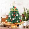 Wangchao Craft 20" Tabletop Mini Christmas Tree Set with LED Light, Star Treetop, Ornaments Balls, Table Top Small Christmas Tree, Best DIY Christmas Decorations Green view 4