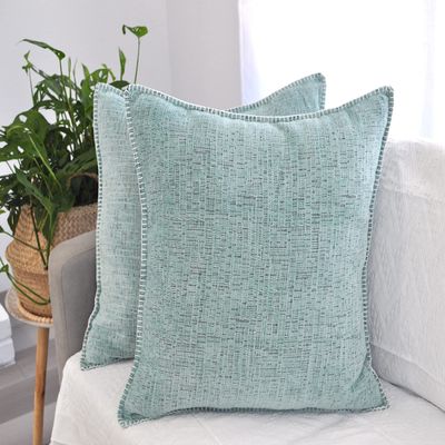 26x26 Pillow Covers Set of 2 Mint Green, Extra Large Throw Pillow Covers for Couch Sofa Pillows, Soft Cozy Big Cushion Covers, Modern Square Euro Pillow Cases, Oversized Decorative Euro Shams
