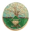 28 Year NA Medallion - Green & Blue Tree of Life , Glitter, Bling, Clean Recovery Chip, Token, Coin view 1