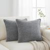 24x24 Pillow Covers Set of 2 Grey Soft Textured Chenille Extra Large Soft Cozy Large Cushion Covers for Couch Gray Modern Square Big Pillowcases Decorative Farmhouse Oversized Euro Shams view 4