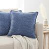 24x24 Pillow Covers Set of 2 Navy Blue Soft Textured Chenille, Soft Cozy Large Cushion Covers for Couch, Modern Square Big Pillowcases, Decorative Farm House Oversized Euro Shams Sofa Pillow Covers view 1