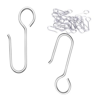 Kuasting 160pcs Stainless Steel S Hooks, Corrosion Resistant Curtain Wire Hooks, Drapery Hook Pins for Window, Shower, Door Curtains