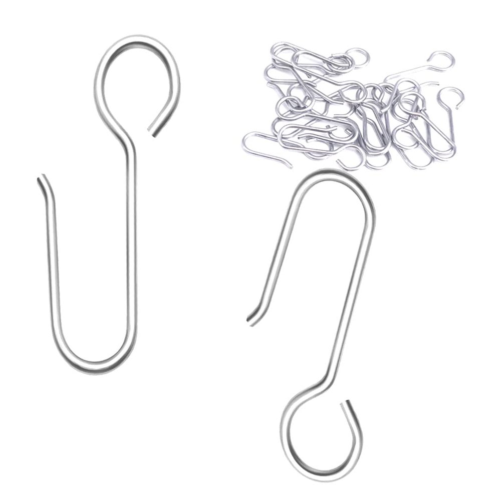Kuasting 160pcs Stainless Steel S Hooks, Corrosion Resistant Curtain Wire Hooks, Drapery Hook Pins for Window, Shower, Door Curtains