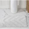 Better Trends 2 Piece Bathroom Rug Set 100% Cotton Non-Slip Washable Bath Mat, Soft & Absorbent Bath Rugs for Bath Room, Shower, Bathtub & Spa Floors White Hugo Collection view 2