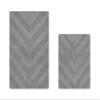 Better Trends 2 Piece Bathroom Rug Set 100% Cotton Non-Slip Washable Bath Mat, Soft & Absorbent Bath Rugs for Bath Room, Shower, Bathtub & Spa Floors Gray Hugo Collection view 1