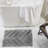 Better Trends 2 Piece Bathroom Rug Set 100% Cotton Non-Slip Washable Bath Mat, Soft & Absorbent Bath Rugs for Bath Room, Shower, Bathtub & Spa Floors Gray Hugo Collection view 2