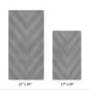 Better Trends 2 Piece Bathroom Rug Set 100% Cotton Non-Slip Washable Bath Mat, Soft & Absorbent Bath Rugs for Bath Room, Shower, Bathtub & Spa Floors Gray Hugo Collection view 3