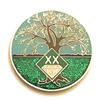 20 Year NA Medallion - Green & Blue Tree of Life , Glitter, Bling, Clean Recovery Chip, Token, Coin view 1