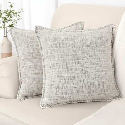 26x26 pillow covers Set of 2 Cream White & Black, Extra Large Throw Pillow Covers For Couch Sofa Pillows, Soft Cozy Big Cushion Covers, Modern Square Euro Pillow Cases, Oversized Decorative Euro Shams