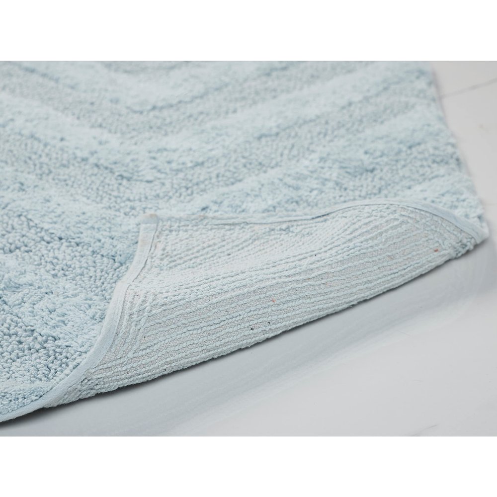Better Trends 2 Piece Bathroom Rug Set 100% Cotton Non-Slip Washable Bath Mat, Soft & Absorbent Bath Rugs for Bath Room, Shower, Bathtub & Spa Floors Blue Hugo Collection
