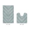 Better Trends 2 Piece Bathroom Rug Set 100% Cotton Non-Slip Washable Bath Mat, Soft & Absorbent Bath Rugs for Bath Room, Shower, Bathtub & Spa Floors Blue Hugo Collection view 3