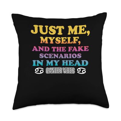 Cancer Zodiac Sign Facts Sarcasm Vibes Astrology Throw Pillow