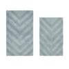 Better Trends 2 Piece Bathroom Rug Set 100% Cotton Non-Slip Washable Bath Mat, Soft & Absorbent Bath Rugs for Bath Room, Shower, Bathtub & Spa Floors Blue Hugo Collection view 1