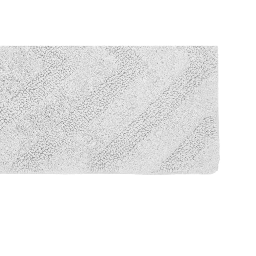 Better Trends 3 Piece Bathroom Rug Set 100% Cotton Non-Slip Washable Bath Mat, Soft & Absorbent Bath Rugs for Bath Room, Shower, Bathtub & Spa Floors White Hugo Collection