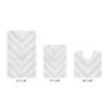 Better Trends 3 Piece Bathroom Rug Set 100% Cotton Non-Slip Washable Bath Mat, Soft & Absorbent Bath Rugs for Bath Room, Shower, Bathtub & Spa Floors White Hugo Collection view 3