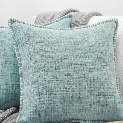 24x24 Pillow Covers Set of 2 Mint Green, Soft Textured Chenille Throw Pillows Cases Cozy Large Cushion Covers for Couch, Modern Square Big Pillowcases, Oversized Euro Shams Sofa Pillow Covers