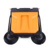Eapmic Commercial Walk Behind Sweeper 26" Industrial Hand Push Floor Sweeper Outdoor Indoor Foldable Manual Sweeping Machine with 4 Gal Trash Bin for Basement, Garage, Driveway, Hotel view 4