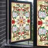 XXRBB Window Film Stained Glass Decorative Window Vinyl Privacy Film, Opaque Glass Sticker for Home Bathroom Shower Door Heat Cotrol Anti UV,14,60x60cm(24x24inch) view 2