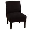 GULI Armless Chair Slipcover, Stretch Velvet Accent Chair Cover for Dining Chair, Removable Wingback Chair Slipcover and Washable Furniture Protector slipcovers for Wide Back Chairs (Knitting-Black) view 1