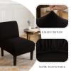 GULI Armless Chair Slipcover, Stretch Velvet Accent Chair Cover for Dining Chair, Removable Wingback Chair Slipcover and Washable Furniture Protector slipcovers for Wide Back Chairs (Knitting-Black) view 2