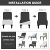 GULI Armless Chair Slipcover, Stretch Velvet Accent Chair Cover for Dining Chair, Removable Wingback Chair Slipcover and Washable Furniture Protector slipcovers for Wide Back Chairs (Knitting-Black) view 3