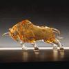 DARMOMOON FengShui Wall Street Bull Statue Acrylic Bull Figurine Sculpture Home Office Desk Decorative Ornament 8.7''L (Amber) view 1