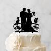 Bride And Groom Silhouette Cake Topper For Wedding With Rottweiler And Labrador Retriever Black Acrylic Custom Cake Topper Anniversary Cake Toppers Bridal Shower Cake Topper Wedding Cake Topper view 3