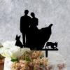 Bride And Groom Cake Topper For Wedding Mr & Mrs Wedding Cake Topper Bride And Groom Silhouette Cake Toppers For Wedding With Siberian Husky Dog Silhouette Black Acrylic Custom Cake Topper view 2