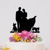 Bride And Groom Cake Topper For Wedding Mr & Mrs Wedding Cake Topper Bride And Groom Silhouette Cake Toppers For Wedding With Siberian Husky Dog Silhouette Black Acrylic Custom Cake Topper view 4