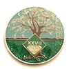27 Year NA Medallion - Green & Blue Tree of Life , Glitter, Bling, Clean Recovery Chip, Token, Coin view 1
