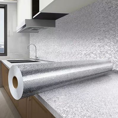 ZIBRWUON Peel and Stick Wallpaper, Silver Texture, 15.7" x 394"