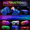54 Pieces Neon Party Supplies Glow in The Dark Parties Supplies 18 Pcs Neon Gangster Party Hats 18 Pcs Light up Glasses with Colorful Feather Boas for Mardi Gras Carnival Hora Loca 80's Raves view 4