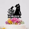 Bride And Groom Silhouette Rustic Wedding Cake Topper With Rottweiler And Sphynx Cat Black Acrylic Custom Cake Topper Mr And Mrs Cake Topper For Wedding Couple Married Cake Topper view 4