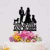 Bride And Groom Silhouette Wedding Cake Toppers With Jack Russell Terrier And Rottweiler Black Acrylic Custom Cake Topper Bride And Groom Wedding Cake Topper Mr Mrs Couple Cake Toppers view 4