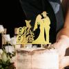 Mr And Mrs Wedding Cake Topper Bride And Groom Personalized Cake Toppers Bride And Groom Silhouette Cake Toppers For Wedding With Sphynx Cat Silhouette Gold Acrylic Custom Cake Topper view 2