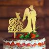 Mr And Mrs Wedding Cake Topper Bride And Groom Personalized Cake Toppers Bride And Groom Silhouette Cake Toppers For Wedding With Sphynx Cat Silhouette Gold Acrylic Custom Cake Topper view 3