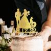Bride And Groom Silhouette Rustic Wedding Cake Toppers With German Shepherd Dog Silhouette Engagement Cake Toppers Mr & Mrs Personalised Wedding Cake Topper Gold Acrylic Custom Cake Topper view 2