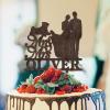 Bride And Groom Silhouette Rustic Cake Topper For Wedding With Siberian Husky Dog Silhouette Anniversary Cake Toppers Mr & Mrs Wedding Cake Topper Married Cake Topper Wood Brown Custom Cake Topper
