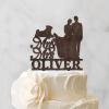 Bride And Groom Silhouette Rustic Cake Topper For Wedding With Siberian Husky Dog Silhouette Anniversary Cake Toppers Mr & Mrs Wedding Cake Topper Married Cake Topper Wood Brown Custom Cake Topper view 3