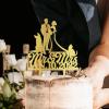 Afro Black Couple Silhouette Rustic Wedding Cake Toppers With Pug Dog And Chihuahua Gold Acrylic Custom Cake Topper Mr And Mrs Cake Topper For Wedding Bride And Groom Married Cake Toppers view 2